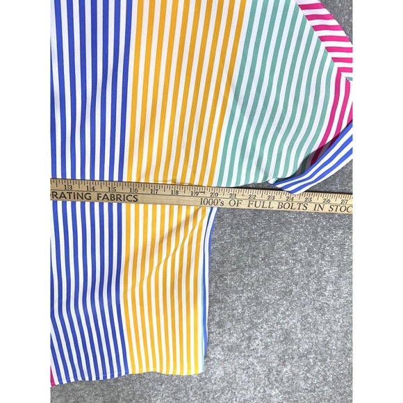 Greathe Short Sleeve Cuffed Striped Button Up Shirt Top Womens Size Medium - Picture 9 of 10